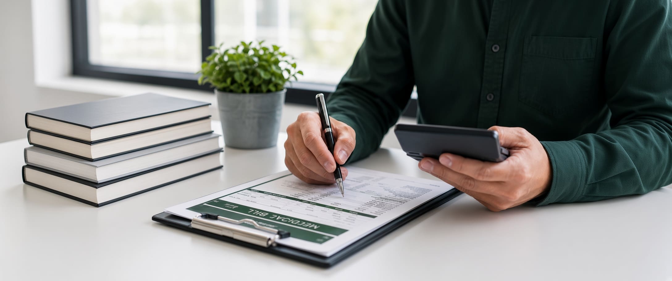 Attorney reviewing medical records, provider bills, and settlement documents for a Florida car accident claim