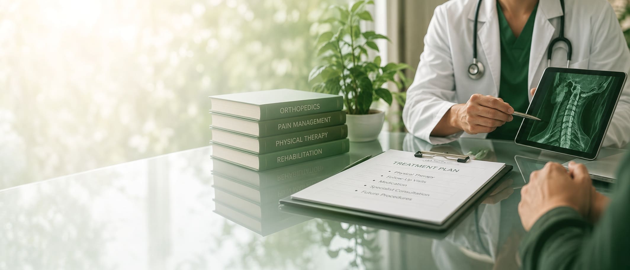 Florida car accident injury claimant discussing pain and daily limitations with a legal professional