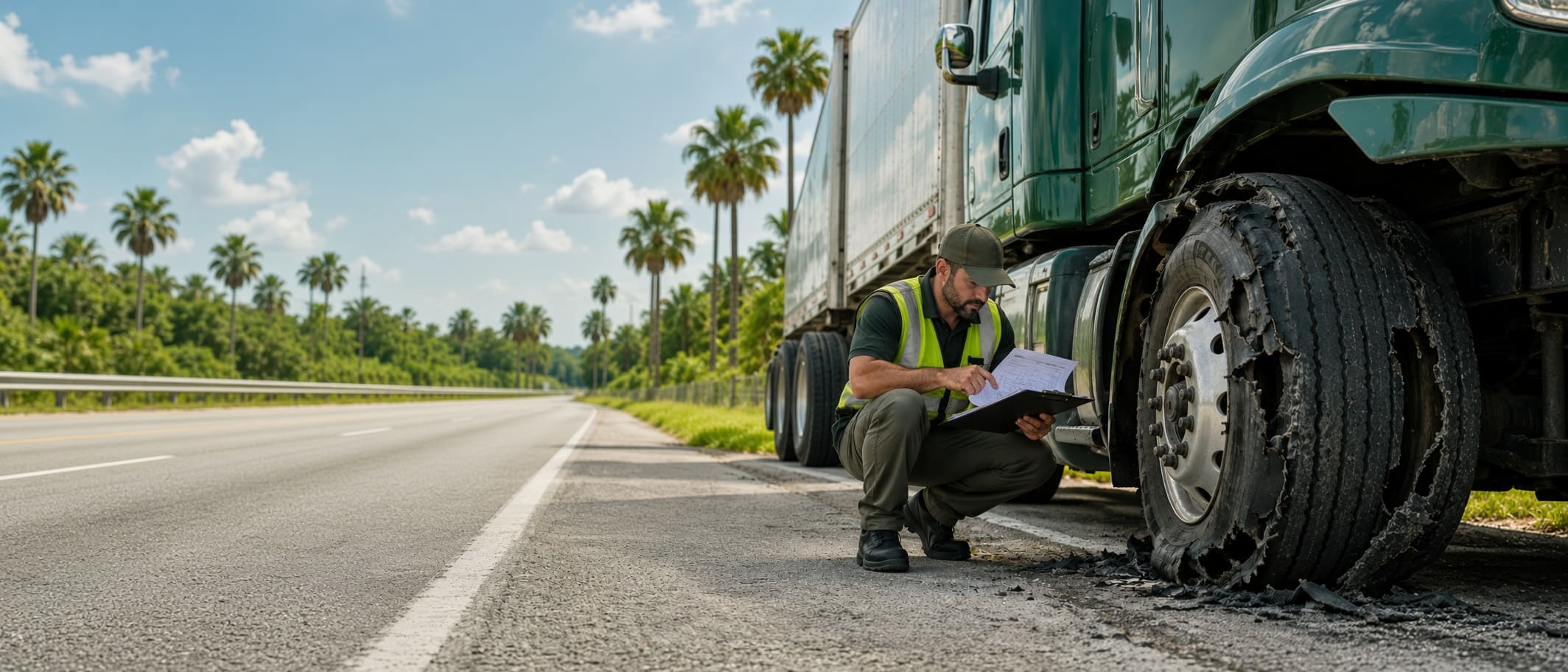 Truck tire maintenance records and inspection evidence